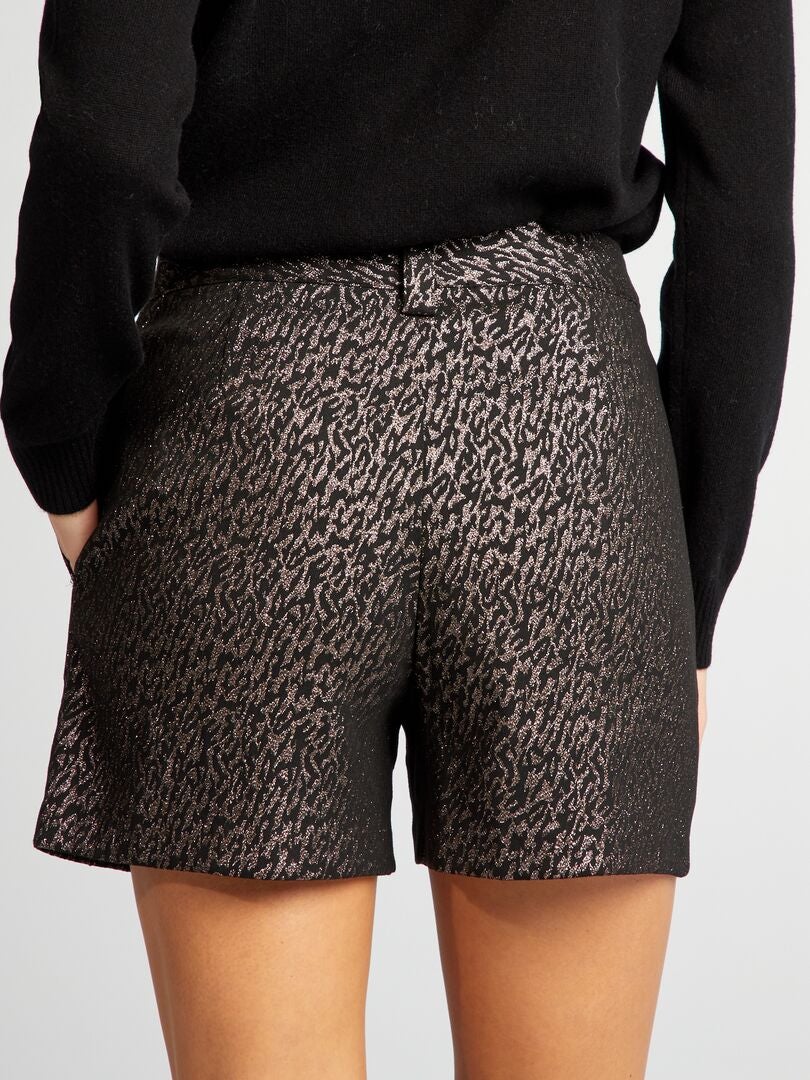 Pantalones cortos con estampado jacquard - NEGRO