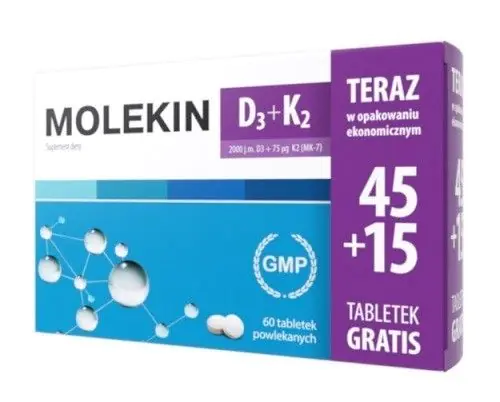 Molekin D3+K2 45+15, Tabletki