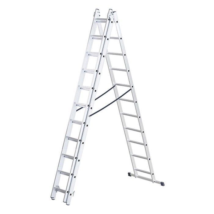 LAD Convertible aluminium ladder, 3 delen, 11 treden