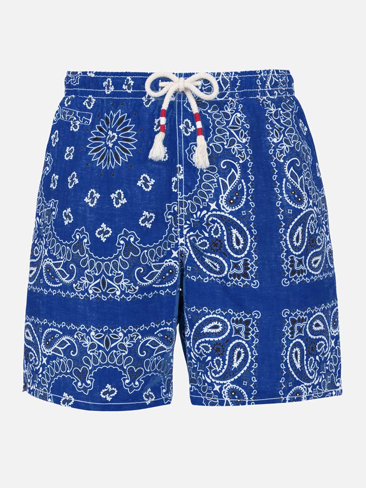 Herenzwempak met blauwe bandana-print