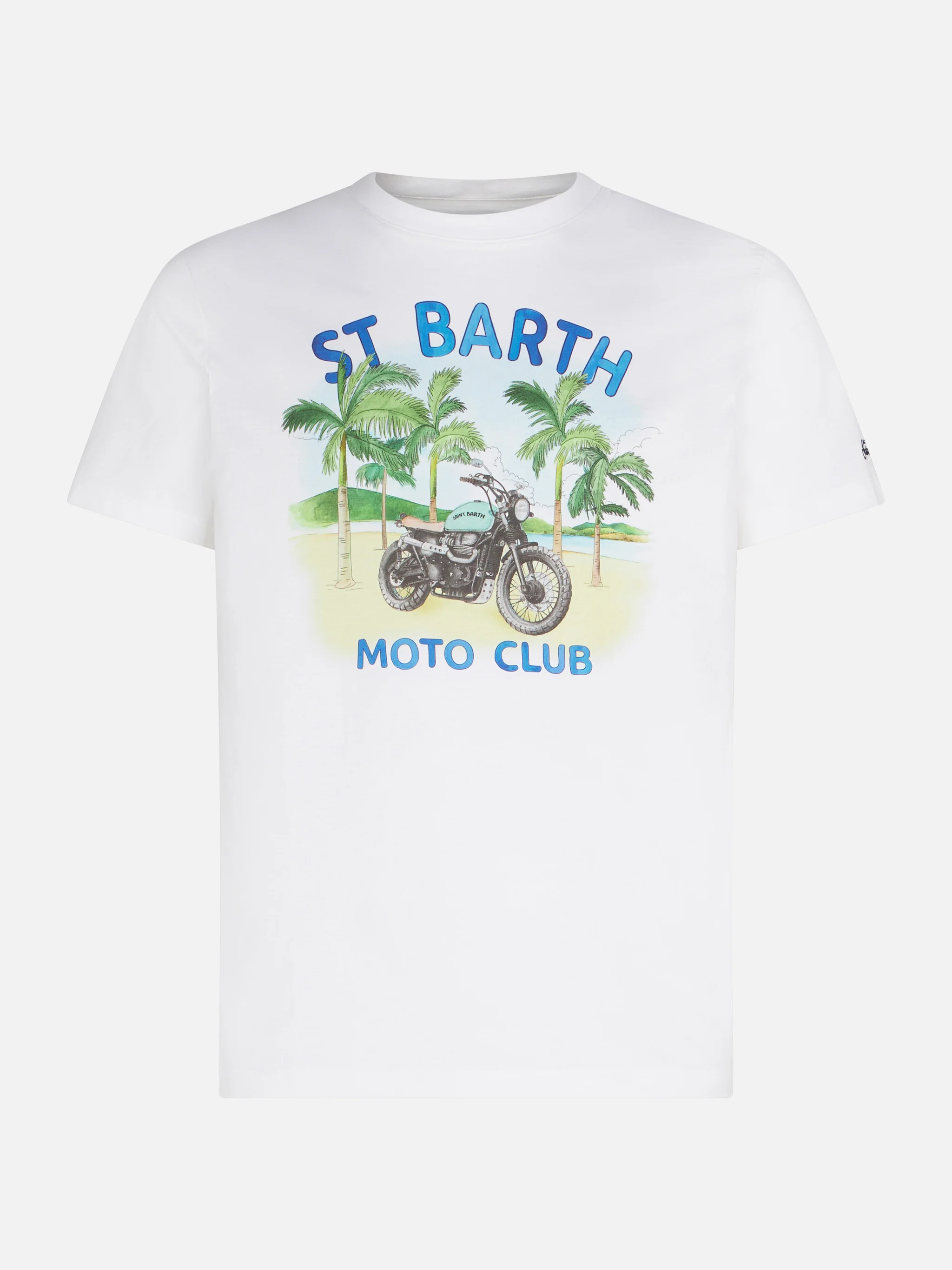 Herren-T-Shirt aus Baumwolle mit Motorradmotiv