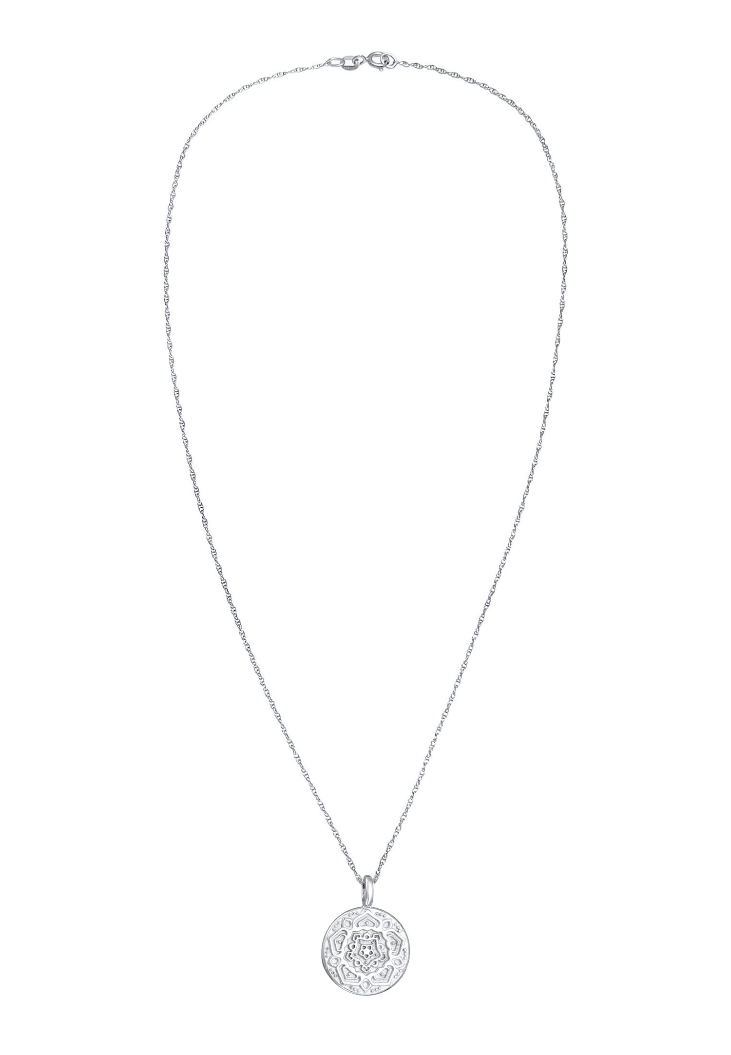 Elli Femmes pendentif Mandala rond en argent sterling 925