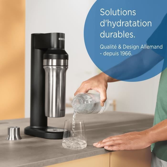 2-pack of BRITA bottles - For SodaTRIO machines - 1L capacity - Glass