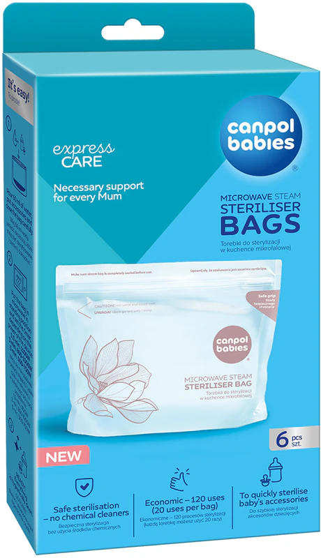Canpol Babies Mikrowellen-Sterilisationsbeutel, Sterilisationsbeutel für Mikrowellenherde