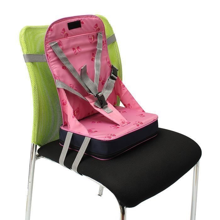 Portable Pliable Réhausseur Siège de Table Bébé Enfant Repas + 5-Point Harnais Sécurité Chaise Voyage ROSE Rose REHAUSSEUR DE TABLE