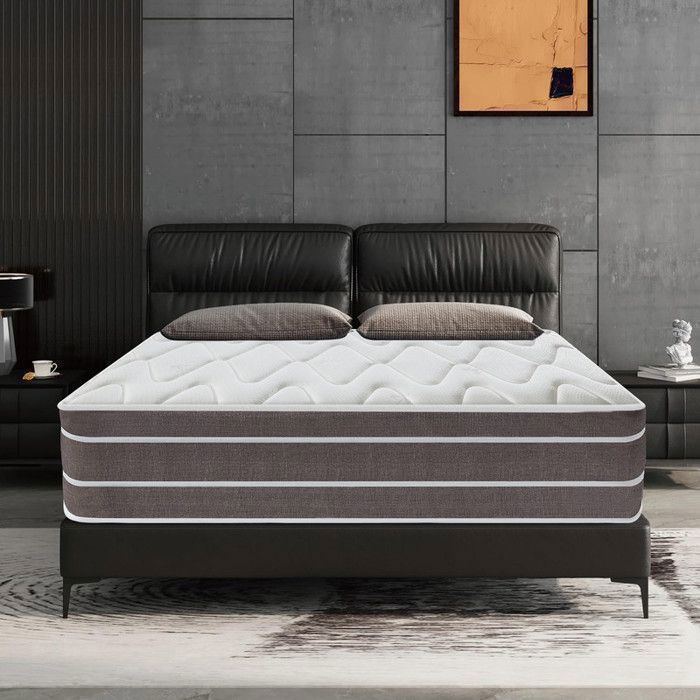 Colchón de 140x190 cm, extra grueso de 30 cm - Duradero, de alta densidad, 7 zonas, colchón de muelles con espuma viscoelástica y látex.