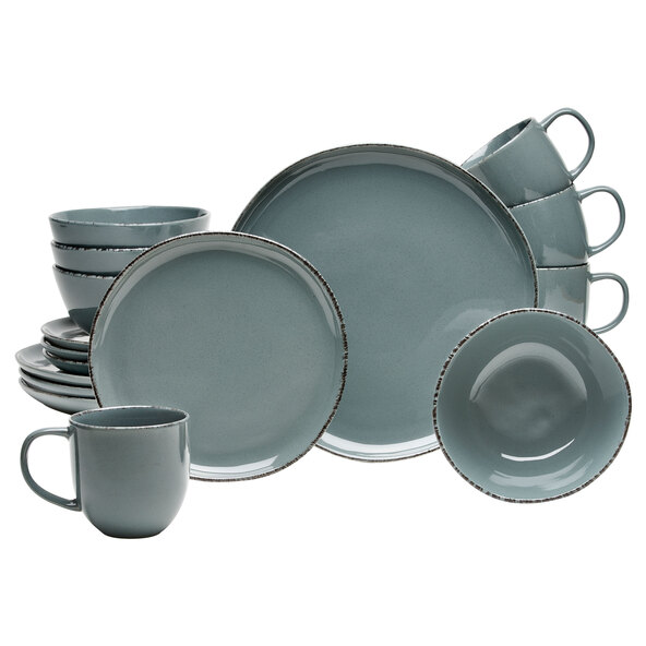 Stedelijke combinatieset met servies, grijs, 16-delig.