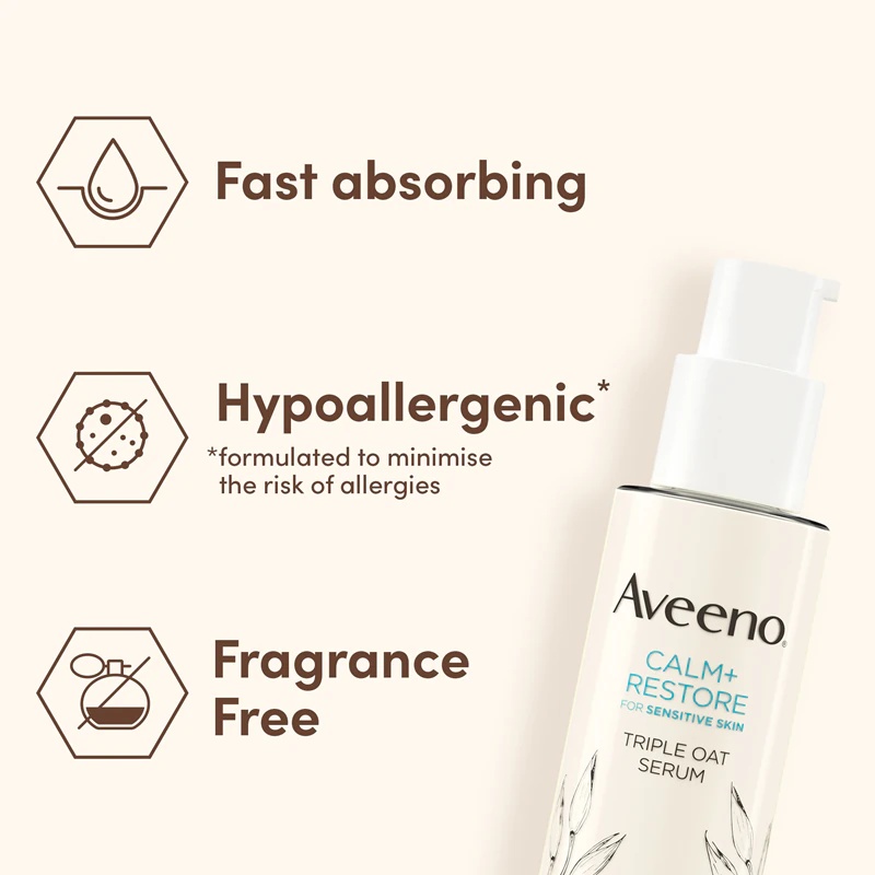 Aveeno Calm + Restore veido serumas