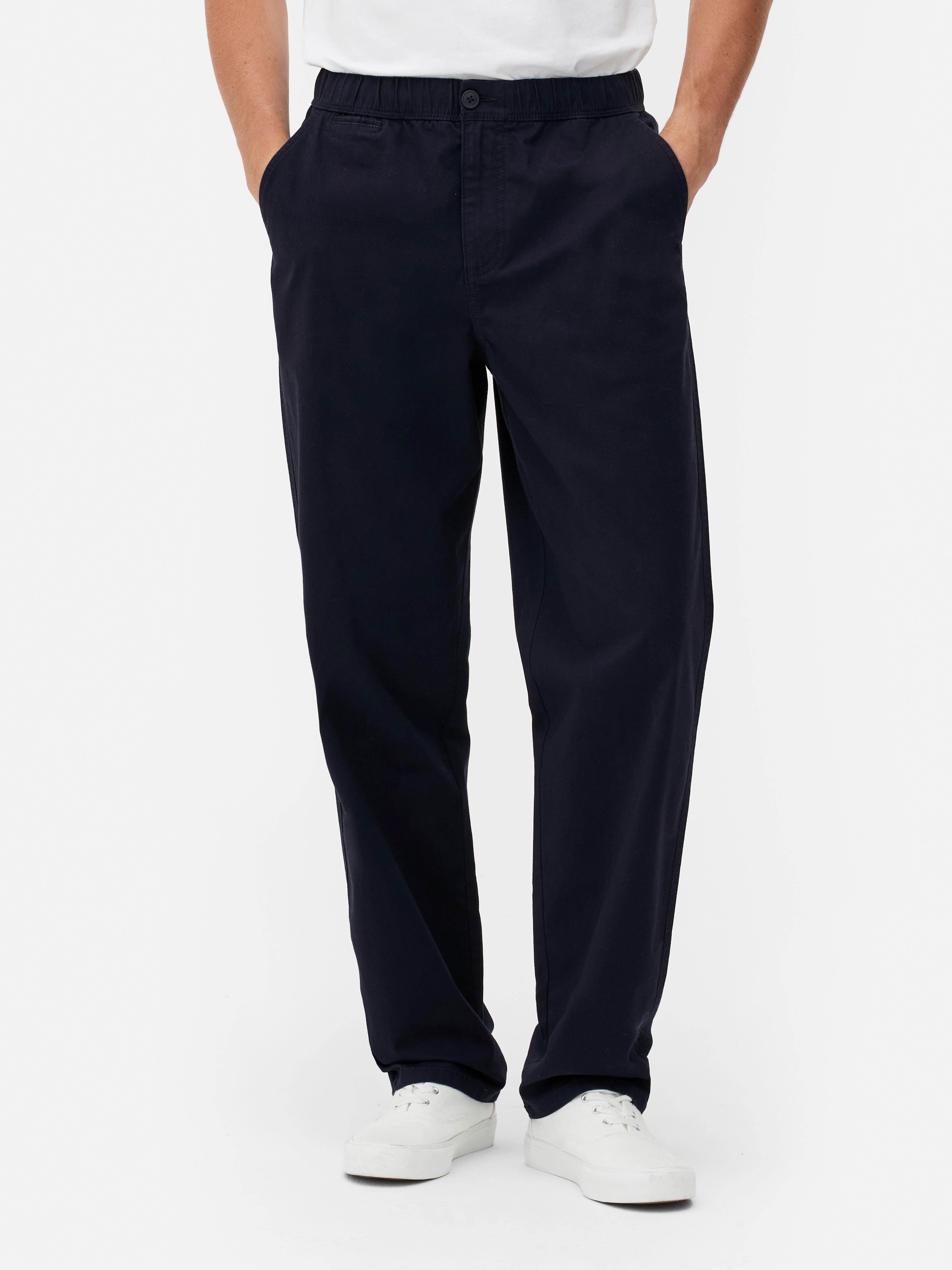 Pantaloni cu talie elastică. Acești pantaloni eleganți cu talie elastică sunt extrem de confortabili și se potrivesc perfect.