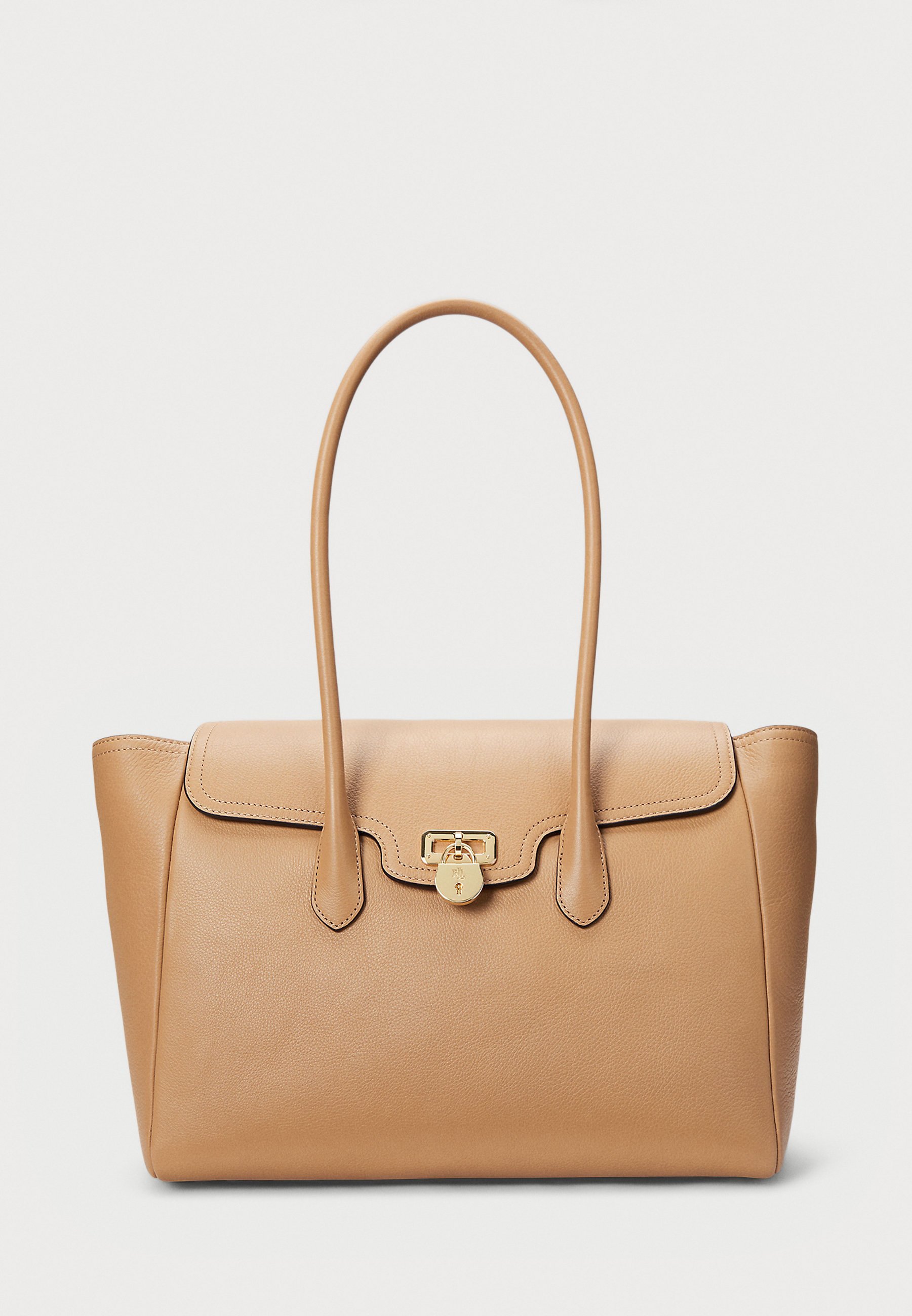 Lauren Ralph Lauren GROTE TANNER SATCHE VAN GEGRAVEERD LEER - Handtas - buff