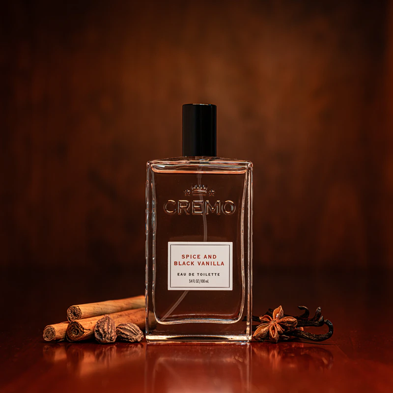 Colônia em spray Cremo Spice & Black Vanilla para homens