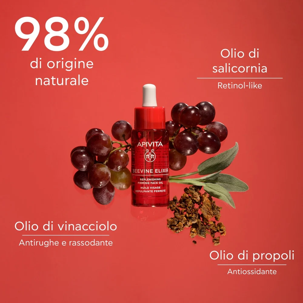 Beevine Elixir Olio Viso Ricostituente Rassodante - Olio viso antirughe, Olio viso lifting