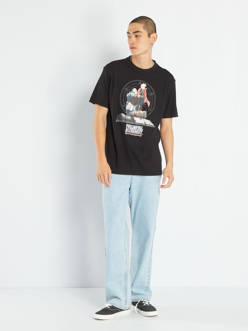 Camiseta 'FullMetal Alchemist' - PRETA