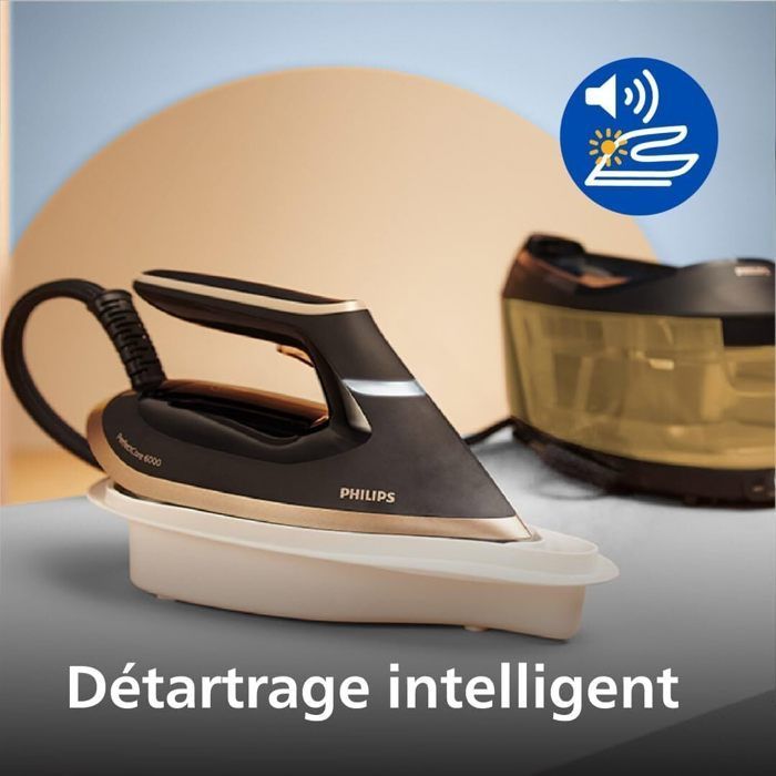 Philips PSG6064/20 PerfectCare Compact 6000 Series Steam Generator Iron, Black/Gold, 1.8L, 8 bars, 2400W