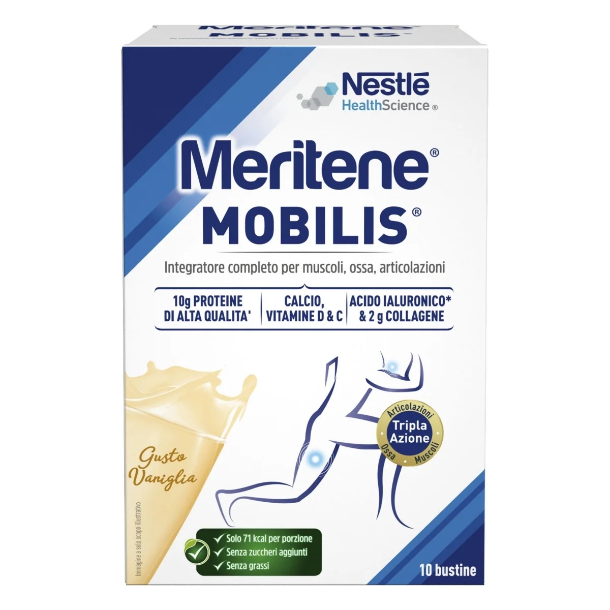 MERITENE Meritene Mobilis Vanille Nahrungsergänzungsmittel Muskeln Knochen Gelenke 10 Beutel Gelenkbeweglichkeit