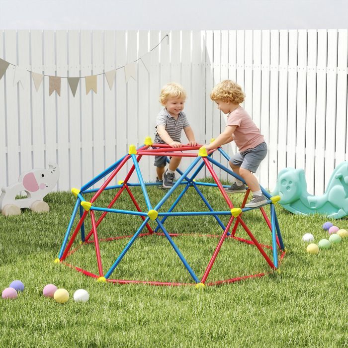 Outsunny - Dôme d'escalade pour enfants - Métal - 183x183x90cm - Multicolore