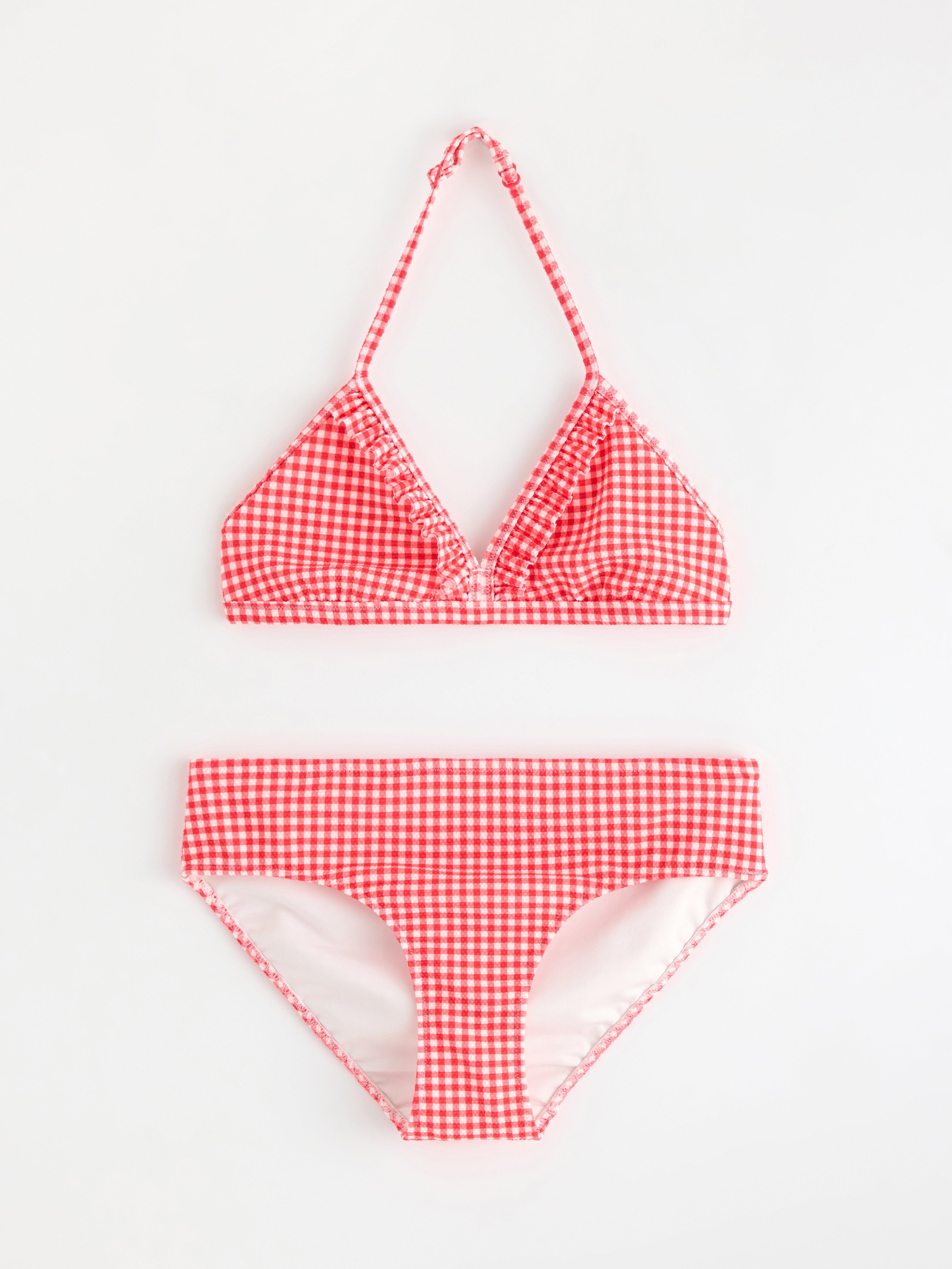 Gingham bikinisett Sterk rød
