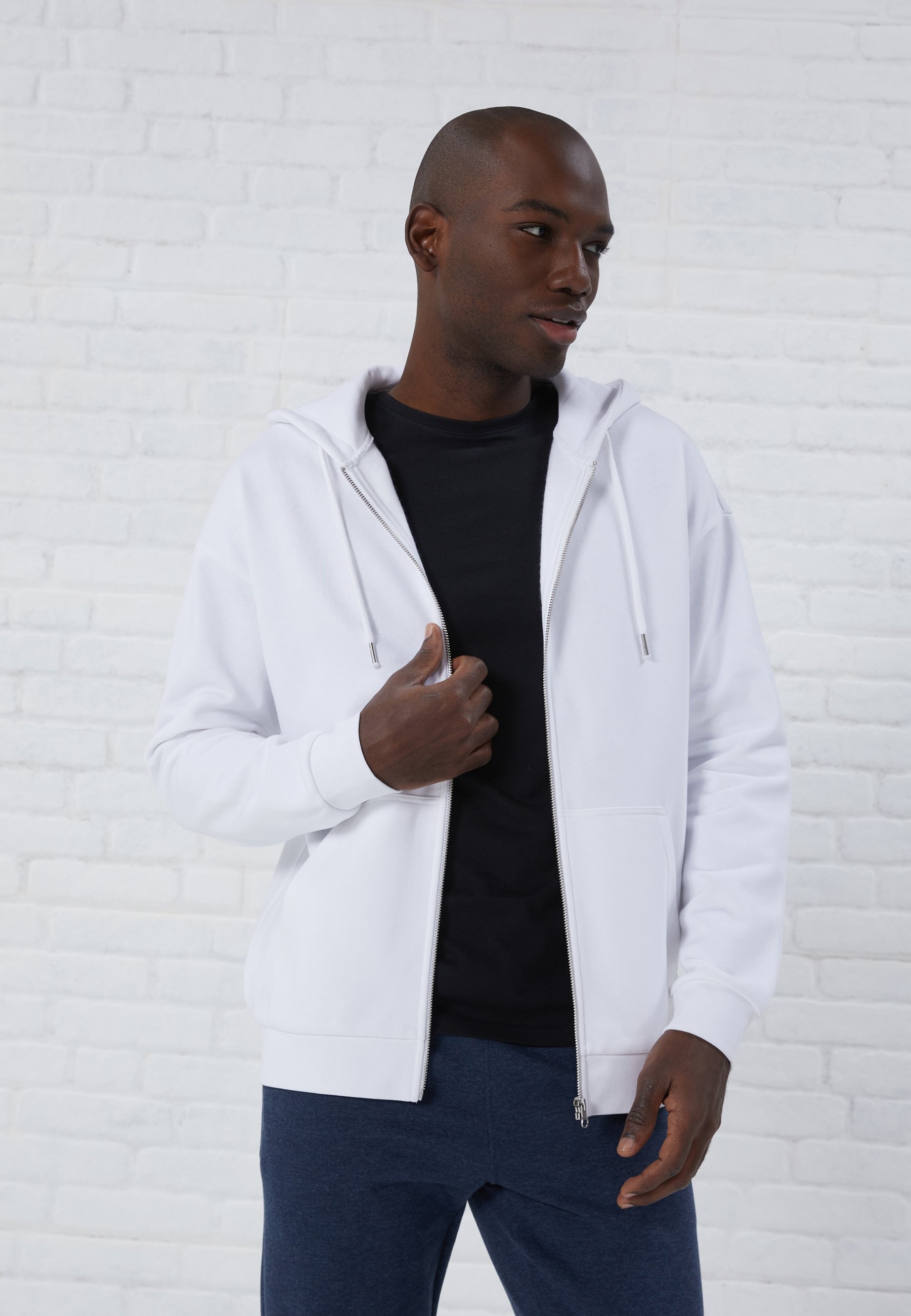 Sweat-shirt zippé Pier One - blanc