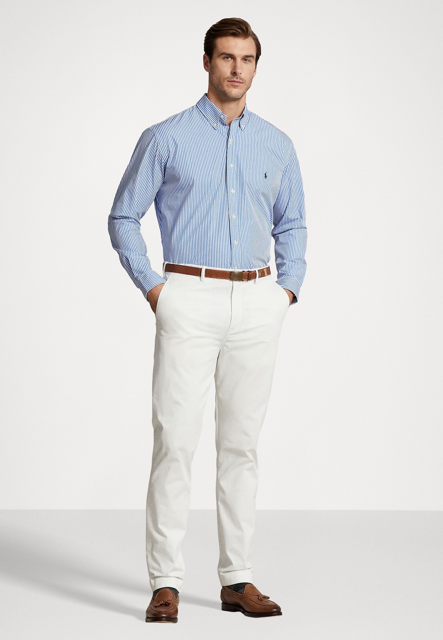 POLO RALPH LAUREN BIG & TALL LONG SLEEVE SPORT - Košile - light blue/white