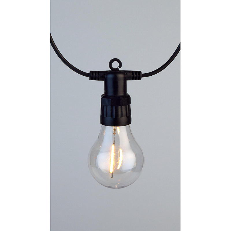 Vintage lichtslinger voor thuis met 10 LED-lampjes, in serie geschakeld.