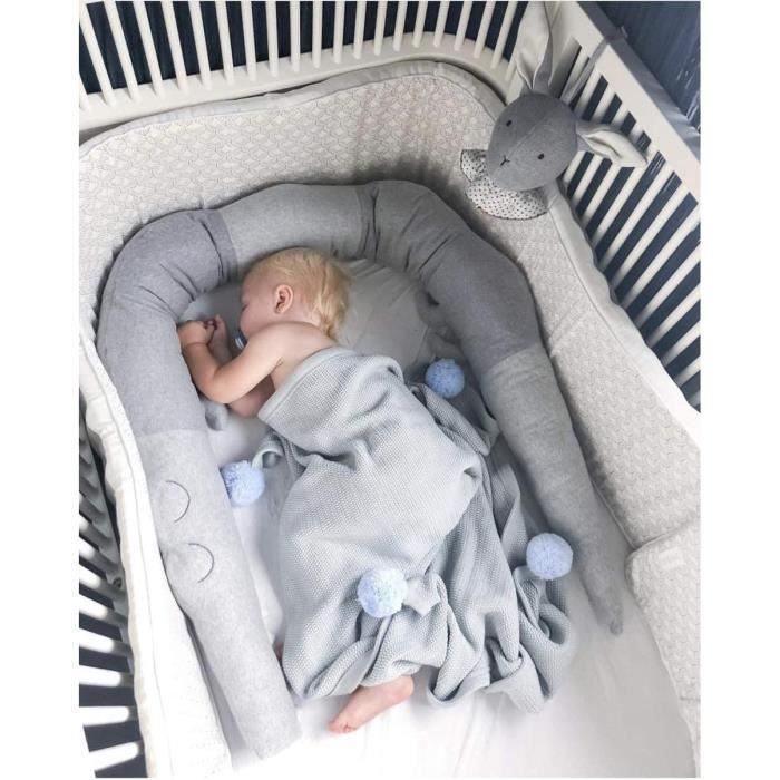 Protector transpirable para cuna, cojín para bebé con diseño de serpiente, protector de cuna de terciopelo, protector para cama de bebé — 190 cm (74,8