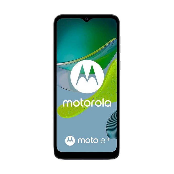 Motorola Moto E13 smartphone in Cosmic Black with a 6.5
