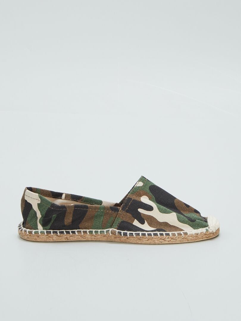 Alpargatas de corda com estampa camuflada - BEGE