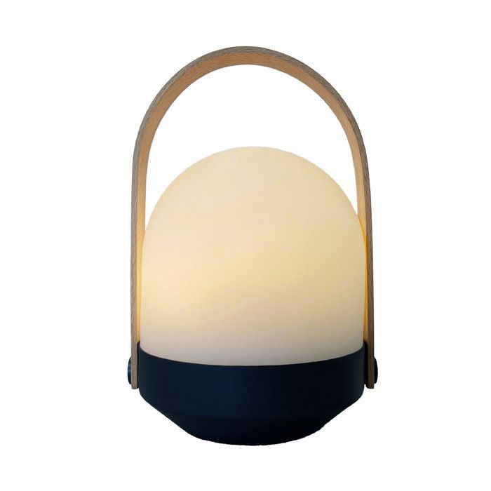 Lampada portatile senza fili LUMISKY AURA - LED bianco caldo dimmerabile - manico in bambù - ricaricabile - altezza 27 cm