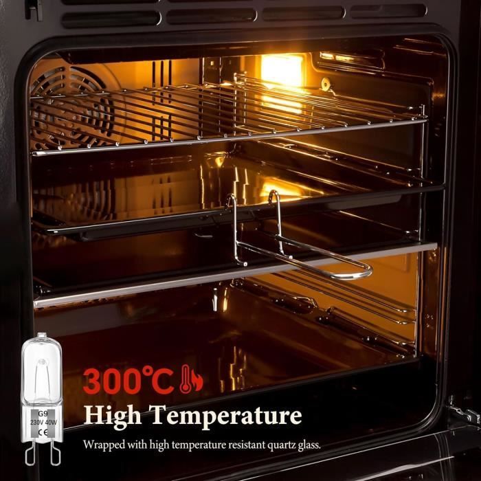 Bombilla halógena G9 para horno - Blanco cálido regulable 40W 230V 2700K 520LM - Resistente al calor hasta 300°C