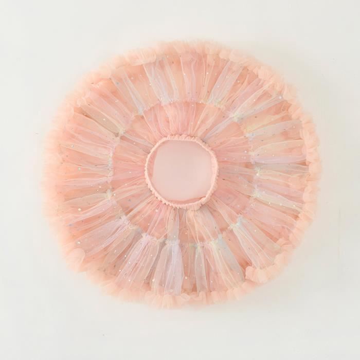 Jupe Tutu en Tulle pour Fille Tenue de Bal de Princesse pour ixde Ballet Spectacle Multi-collab-Rose-Rose
