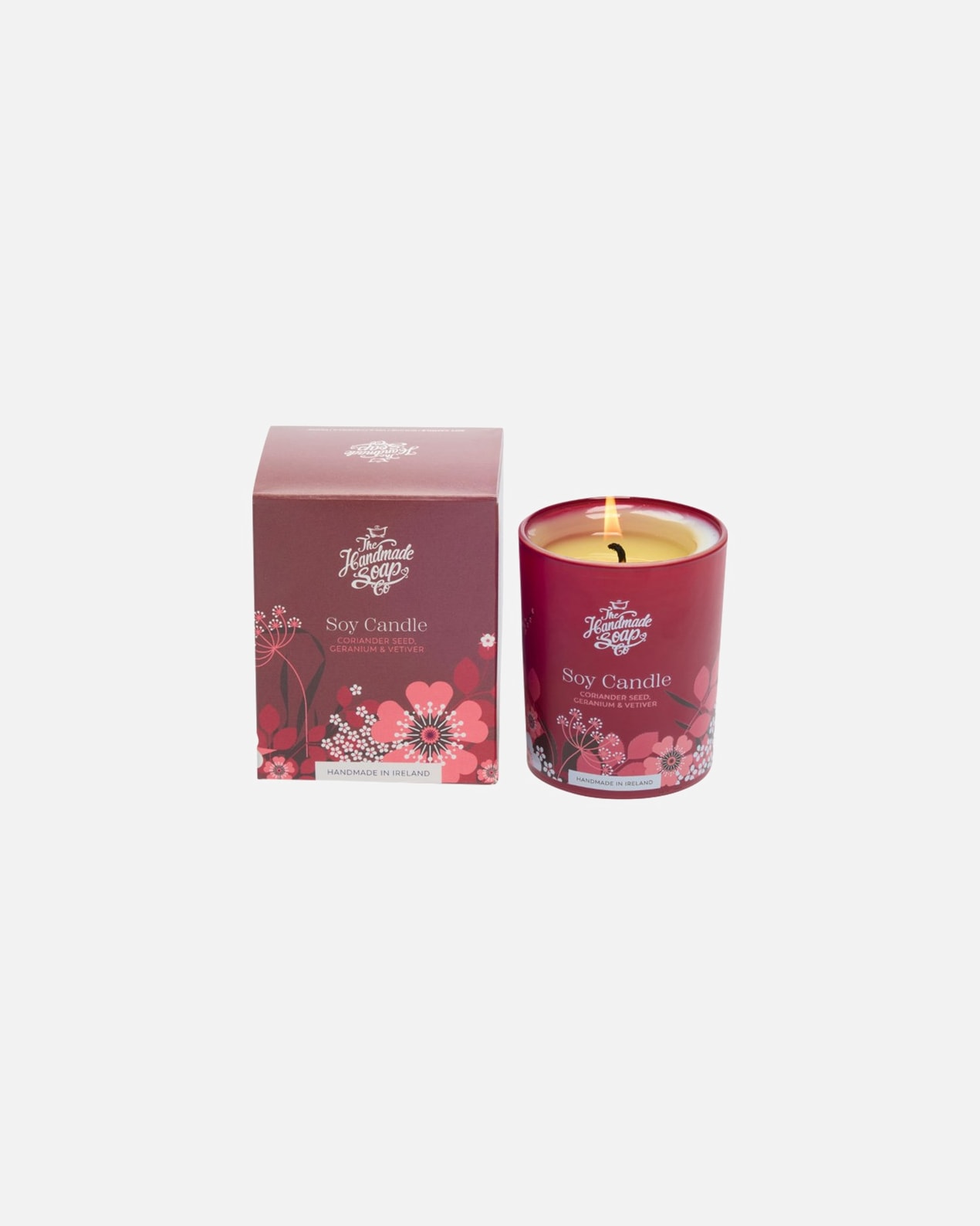 The Handmade Soap Coriander Seed, Geranium & Vetiver Scented Soy Candle