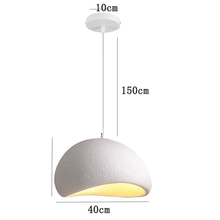 Lámpara colgante industrial moderna iDEGU de 40 cm, diseño Edison creativo, lámpara de techo de cemento para sala de estar y dormitorio, color blanco.