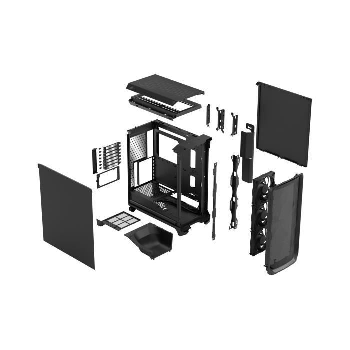 Case per PC - FRACTAL DESIGN - Meshify 3 Solid - E-ATX (277 mm) - 3 ventole - USB Type-C da 20 Gbps - Nero