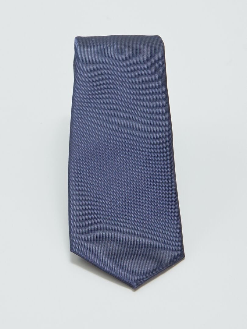 Gravata texturizada de cor sólida - Azul