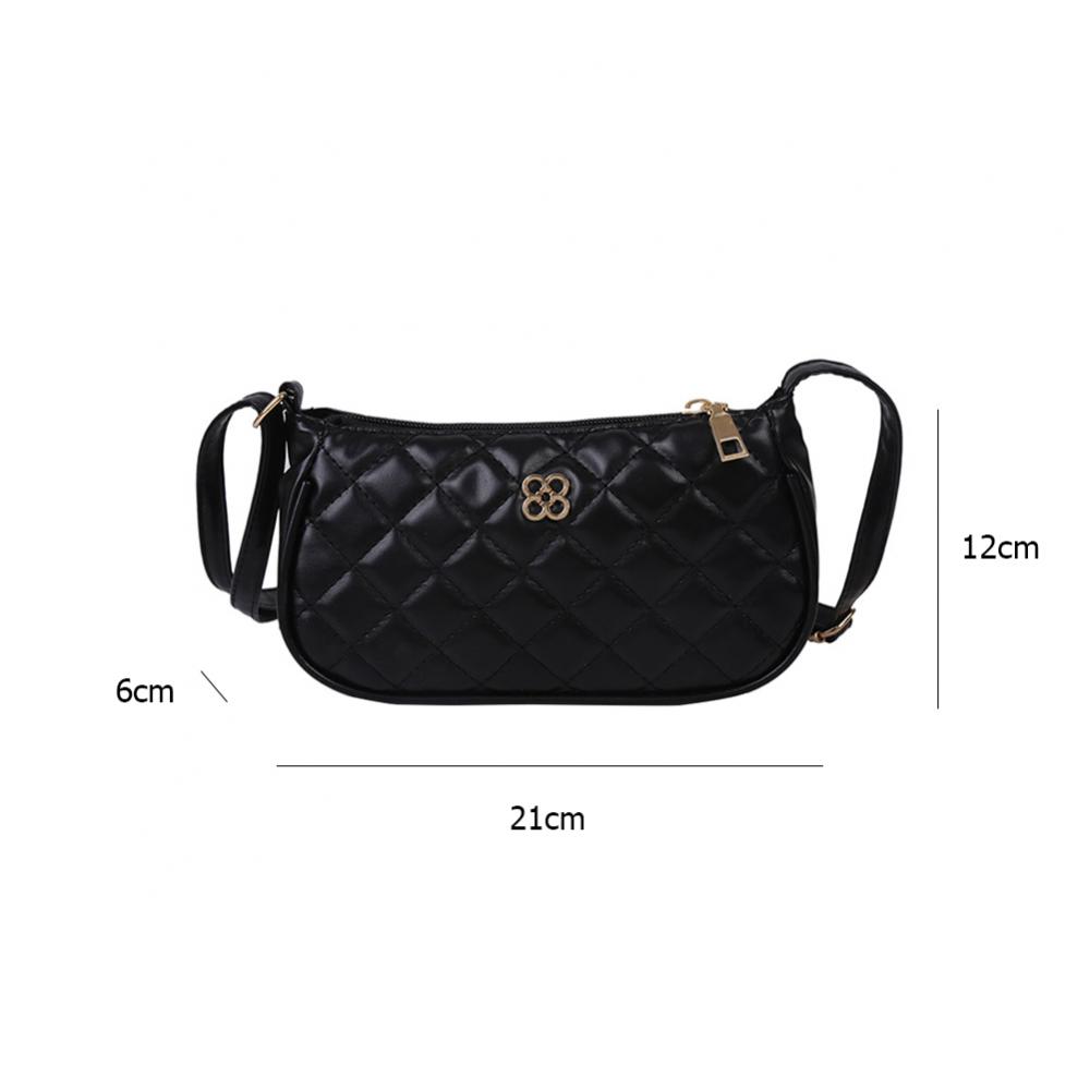 Sac bandoulière femme à motif treillis, couleur unie, en cuir PU, style décontracté et simple, idéal pour les voyages.
