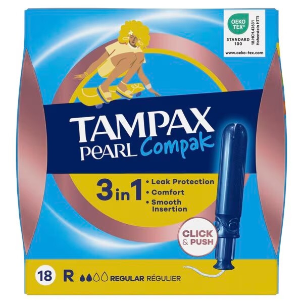 Tampax Compak Pearl Regular tamponi s aplikatorom<br>18 komada