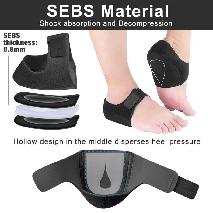 Lot de 2 coussinets de protection pour talon en gel silicone pour soulager la douleur, la pression, la fasciite plantaire