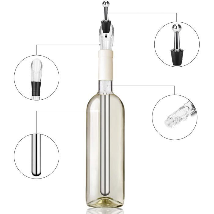 Rafraichisseur de Bouteille de Vin Bâton, Refroidisseur de Bouteille en Acier Inoxydable, Tige Refroidissante