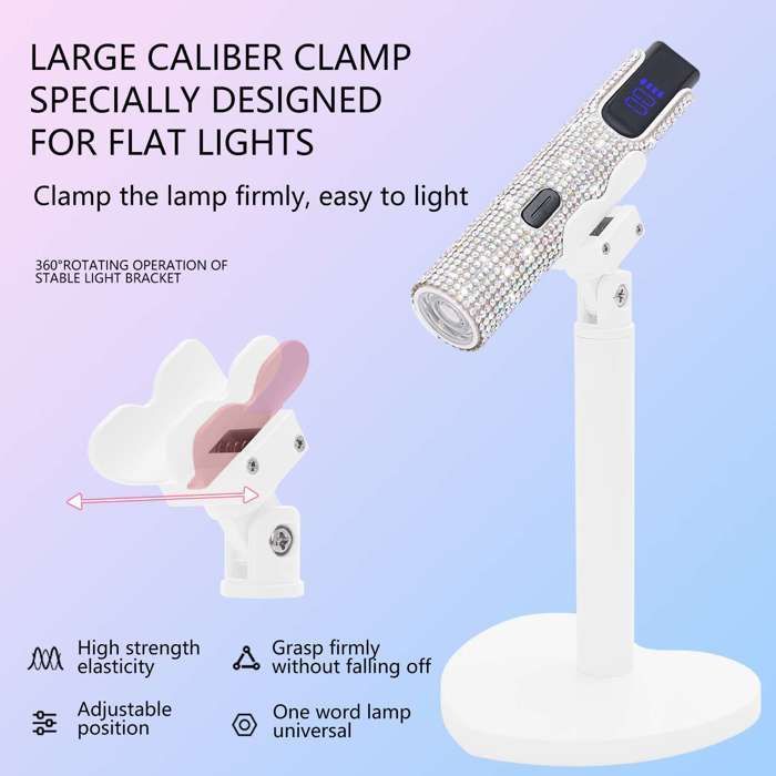 Mini draagbare UV LED manicurelamp, 360° draaibare standaard, sneldrogend, nagelkunst, zakformaat nagellamp, roze