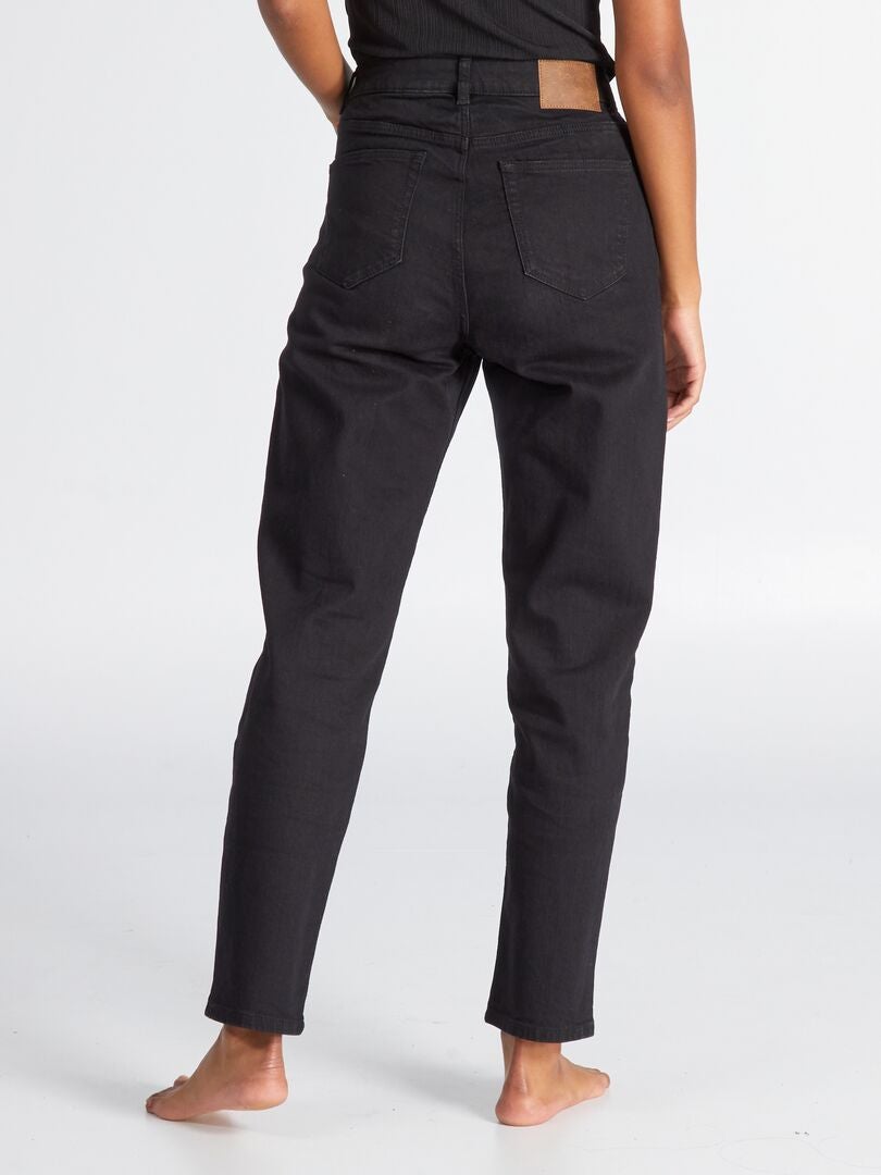 Pantalones vaqueros de talle alto regulares - 38/28L - NEGRO