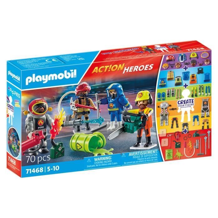 PLAYMOBIL 71468 Meine Figuren: Hochrisikoberufe – mit vier Feuerwehrfiguren – Feuerwehrleute – ab 5 Jahren