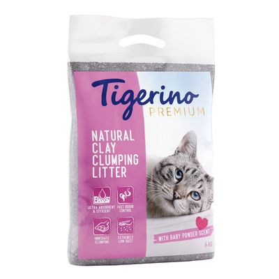 Tigerino Premium Katzenstreu – Babypuderduft