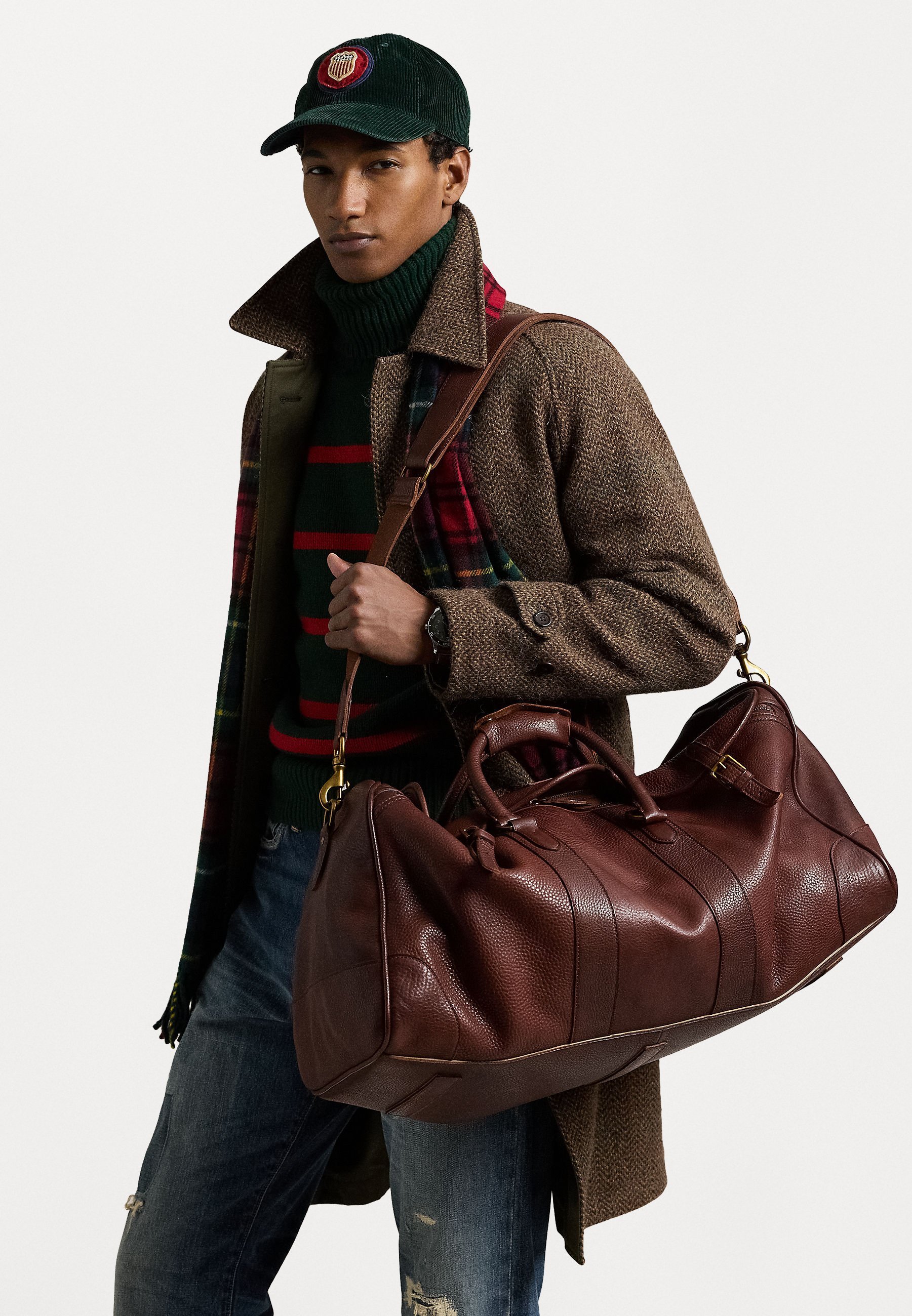 Polo Ralph Lauren HERITAGE LEATHER DUFFEL - Weekendtas - bruin