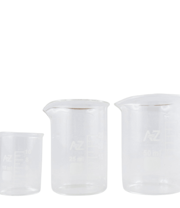 Béchers gradués en verre 10 ml , 25 ml, 50 ml