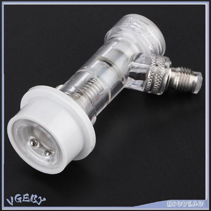 Conector de barril con bloqueo, conector de barril de cerveza de acero inoxidable con válvula antirretorno interna, con válvula