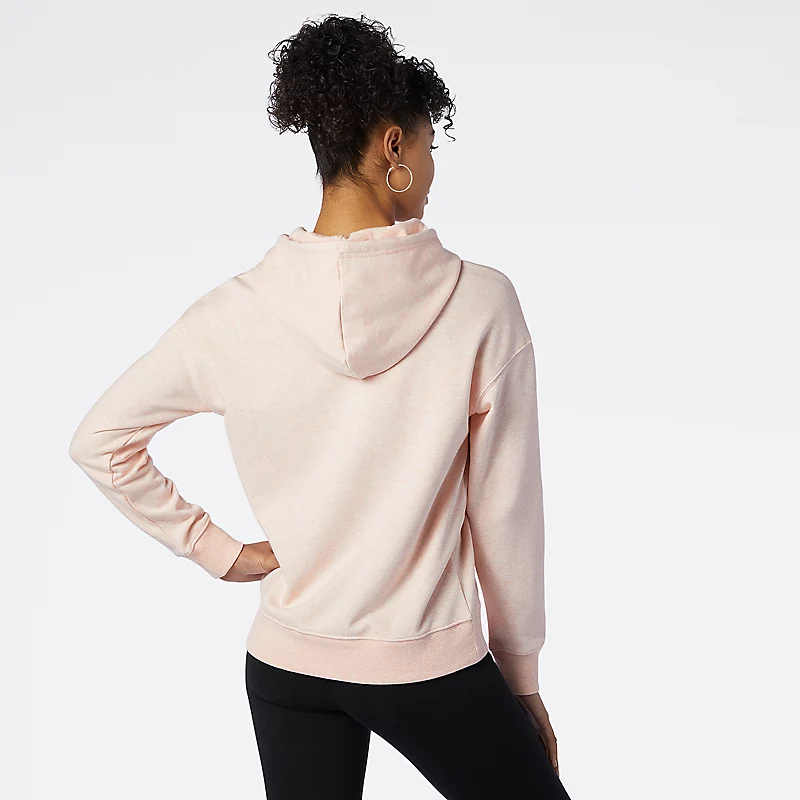 Bluzy z kapturem damskie NB Essentials Athletic Club – OYSTER PINK HEATHER