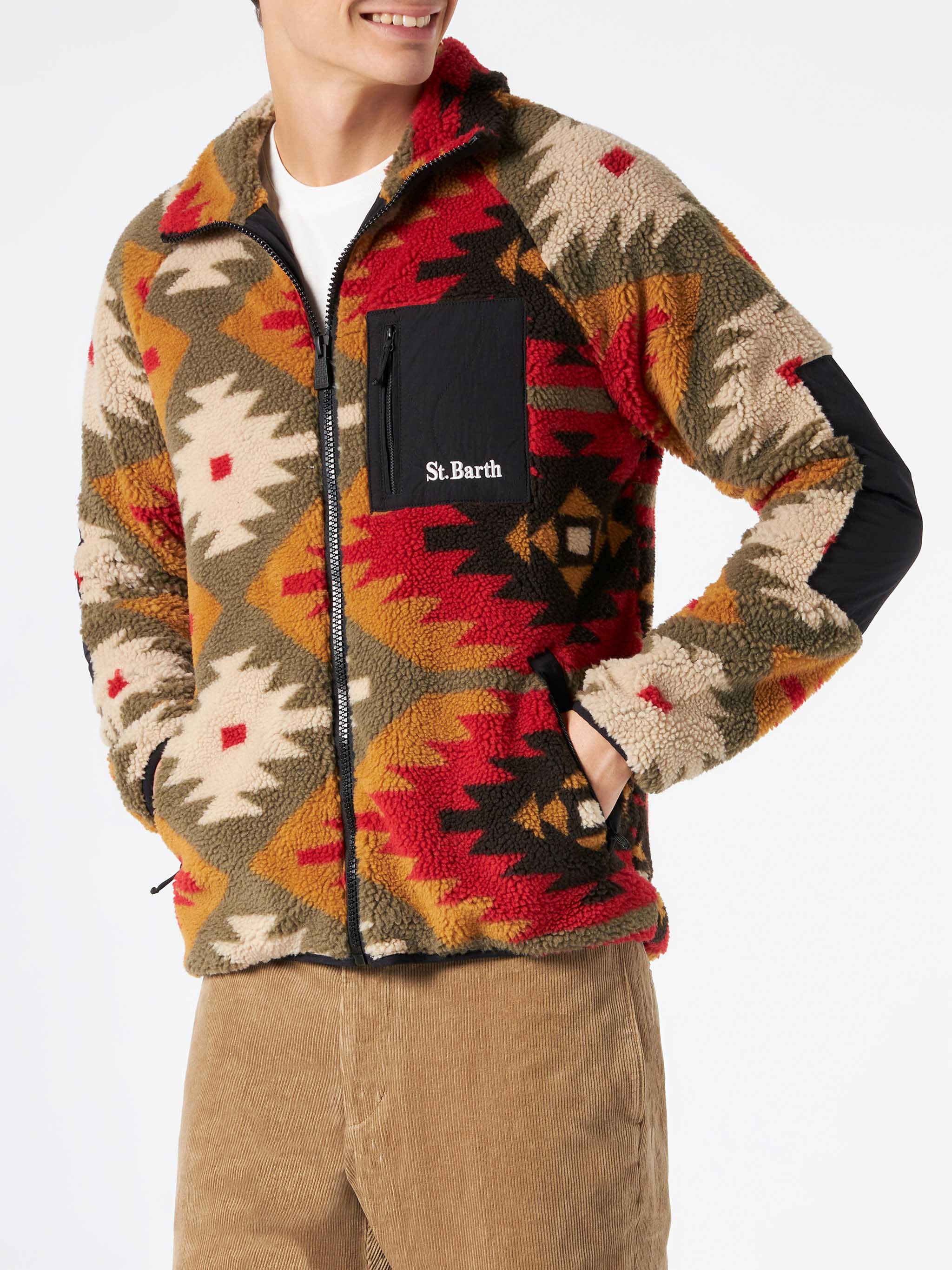 Sherpa-Jacke für Herren mit Muster