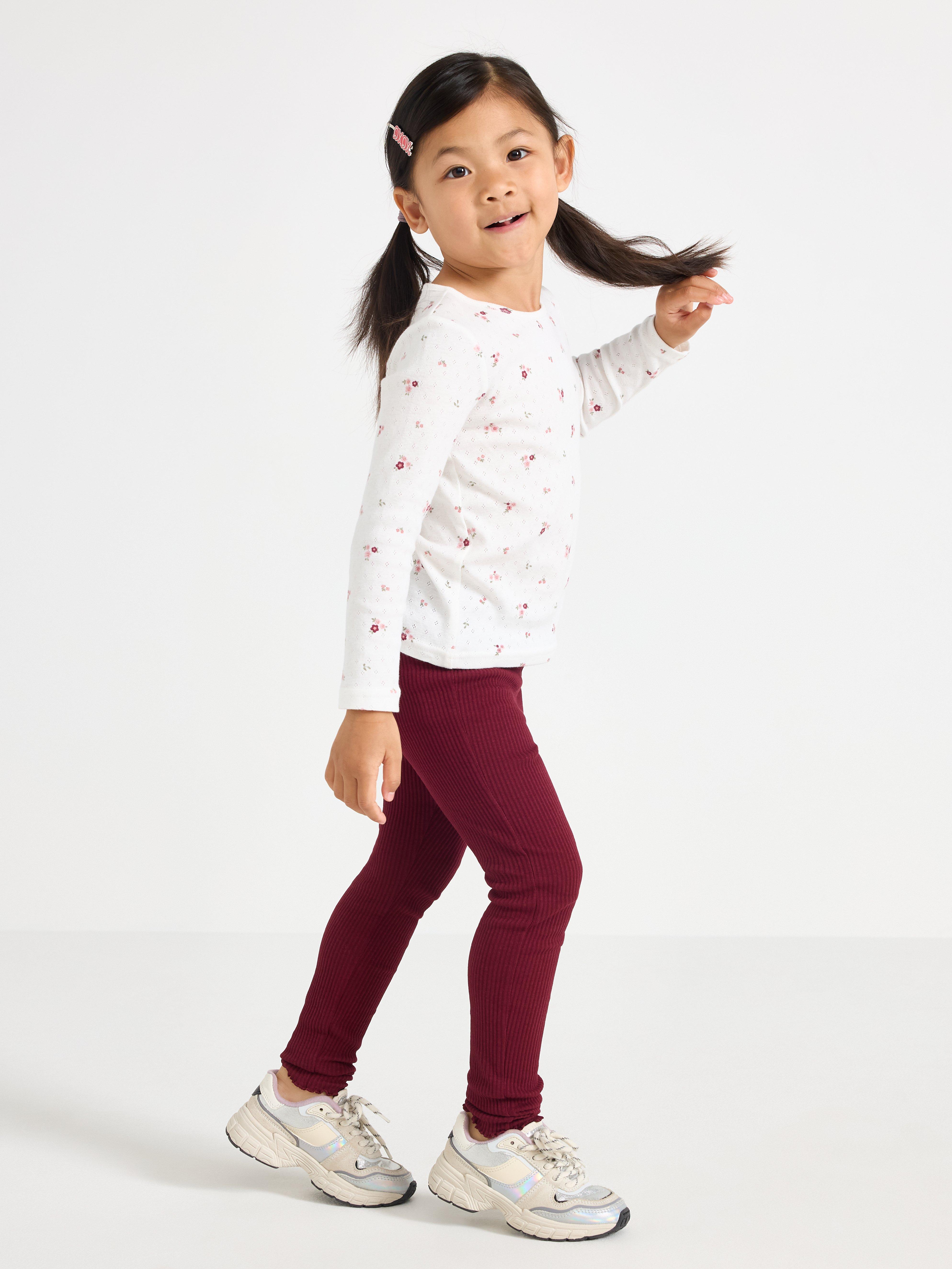 Žebrované legíny Dk dusty red