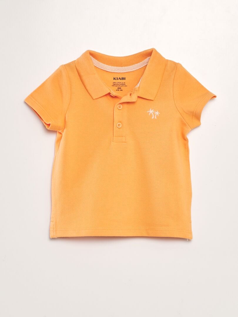 Camisa Polo Palm Trees Algodão Piqué - LARANJA