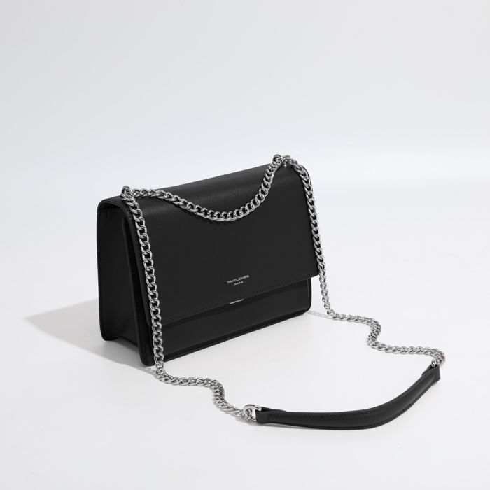 David Jones - Women's Shoulder Bag - Messenger Bag, Clutch, Small Handbag, Shoulder Bag, Faux Leather, Fashion Chains - Black